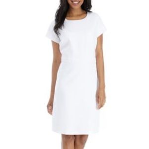 Kim Rogers Short Sleeve White Suiting Dress